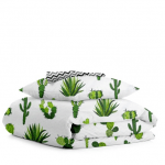 Комплект підліткової постільної білизни  CACTUS GREEN / зигзаг чорно-сірий / - image-0
